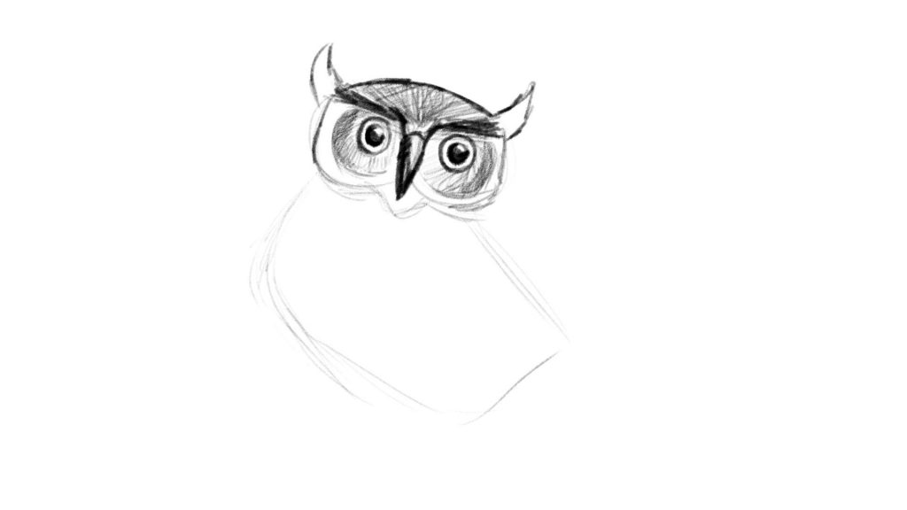 How to add tufts to your owl drawing