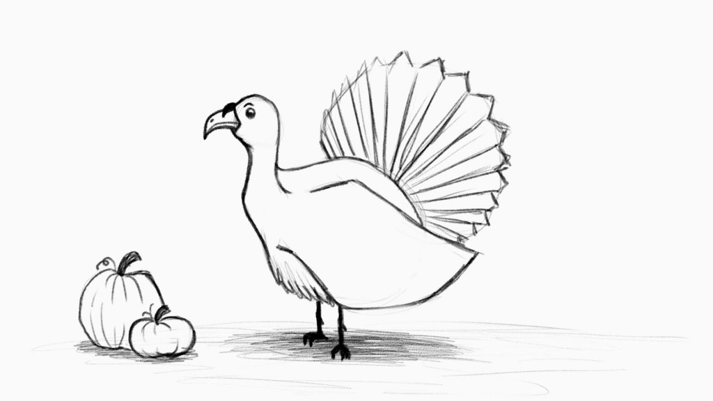 Fun and easy turkey drawing for kids