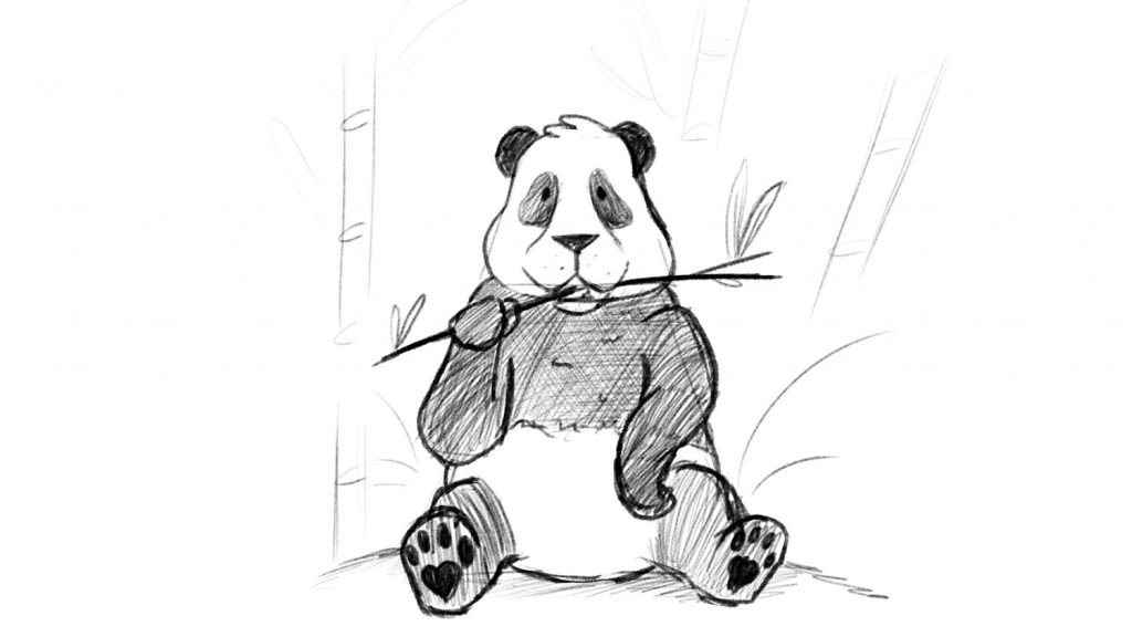 Panda eating bamboo 