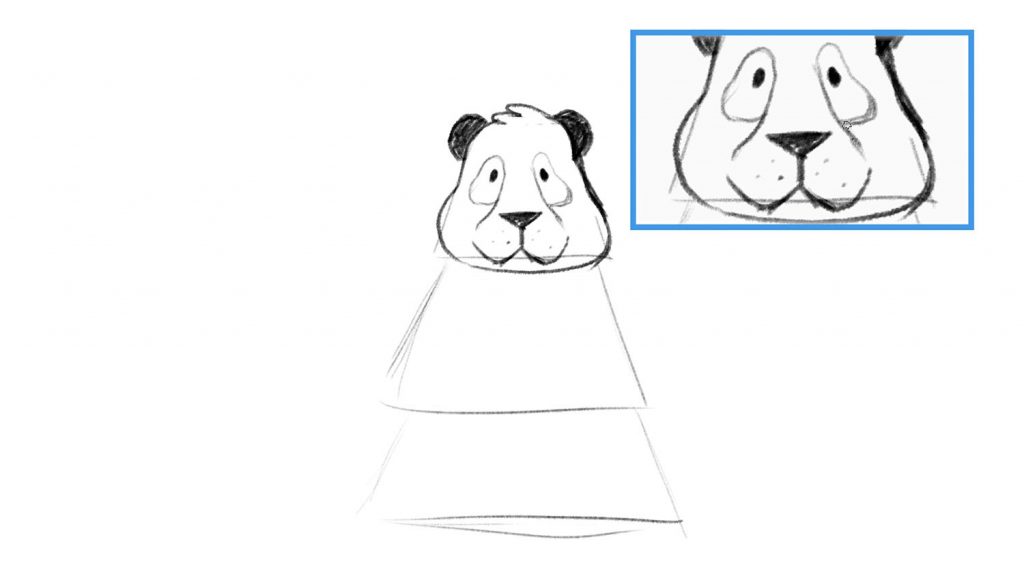 Step by step panda drawing lesson