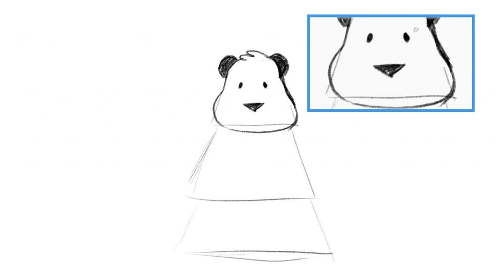 Drawing of panda with ears